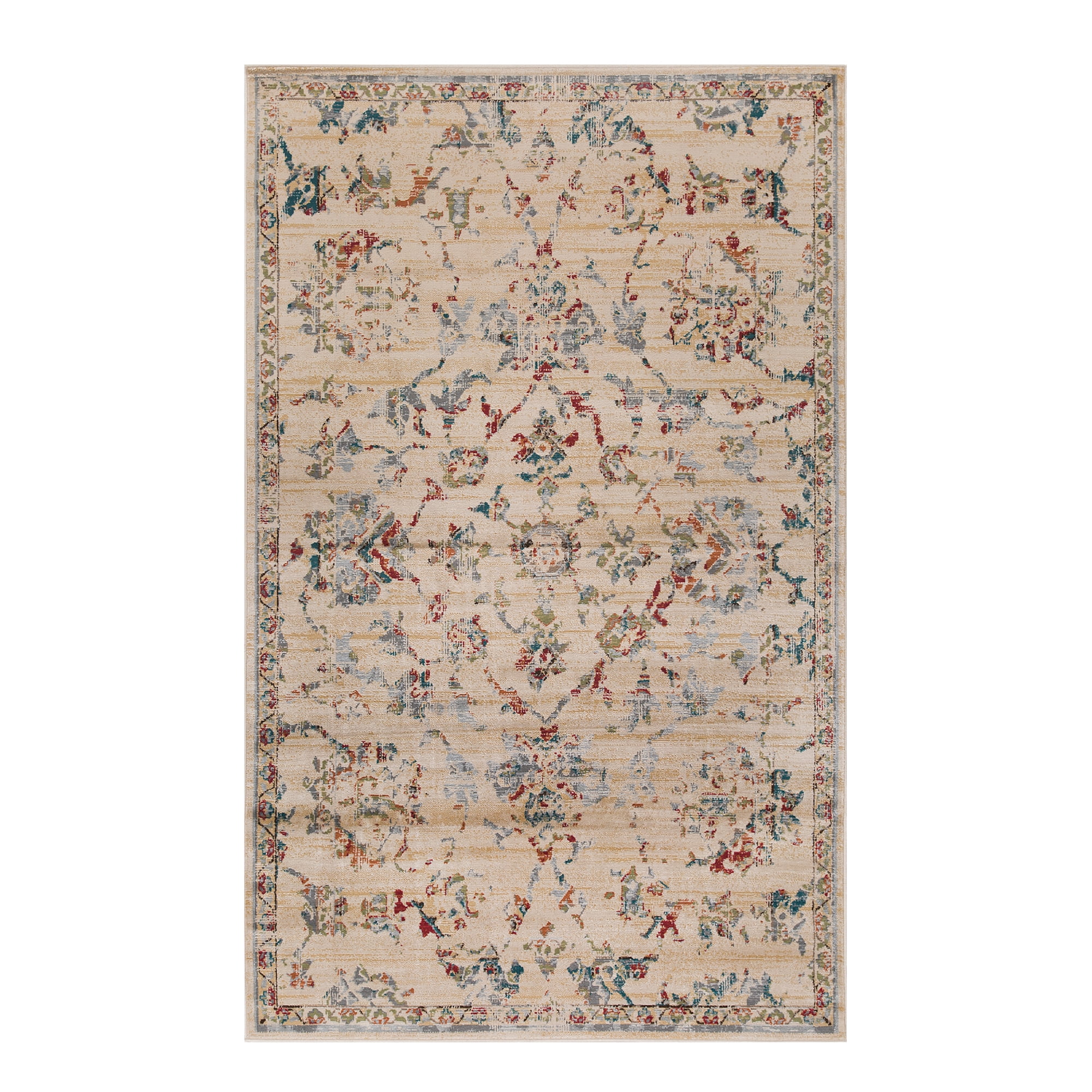 Superior Basilio Modern Medallion Indoor Area Rug, 4' x 6', Red