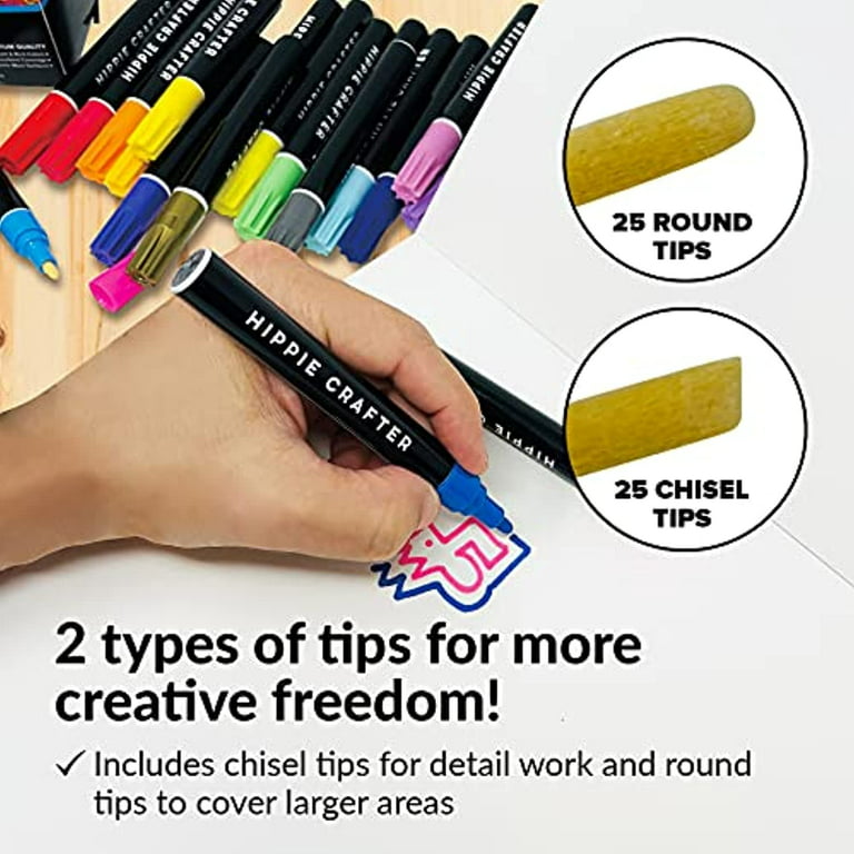 XYSOO 6/12/24/48Color Acrylic Paint Marker Pens 0.7-3.0MM Art Waterproof  Markers Rock Glass Canva Metal Ceramic Mug Wood Plastic