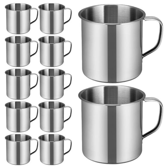 NICEXMAS 12pcs Stainless Steel Camping Mugs for Boys and Girls with Handles Leakproof Safe Easy to Clean