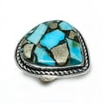 thumbnail image 2 of Natural Turquoise In Pyrite Gemstone Handmade 925 Steling Silver Ring S.10, 2 of 2