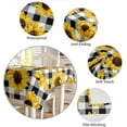 thumbnail image 5 of Rectangle Tablecloth Waterproof for Kitchen Dining, Farm Sunflower on Black White Buffalo Plaid Polyester Wrinkle Textured Tablecloths, Indoor/Outdoor Decor Desktop Protectors Tablecloths, 60x60 Inch, 5 of 5