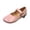 Pink, variant on Women's Mary Jane Flats Patent Leather Adjustable Buckle Strap Ballet Shoes Elegant Round-Toe Dress Shoes for Office, Wedding, Party & Gift White Size 5.5