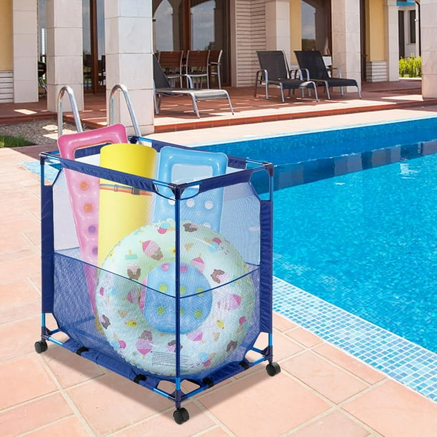 pool storage mesh bin