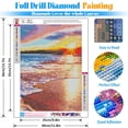 thumbnail image 4 of BYGFHLYW Diamond Art Kits for Adults, Sunset Beach Ocean 5D Full Round Drill DIY Diamond Painting, Coastal Landscape Home Wall Decor, 11.8x15.8 Inch, 4 of 7