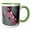 Green/White, variant on 3drose, Honey Bee Feeding on Peach Tree Blossom, 15oz Mug