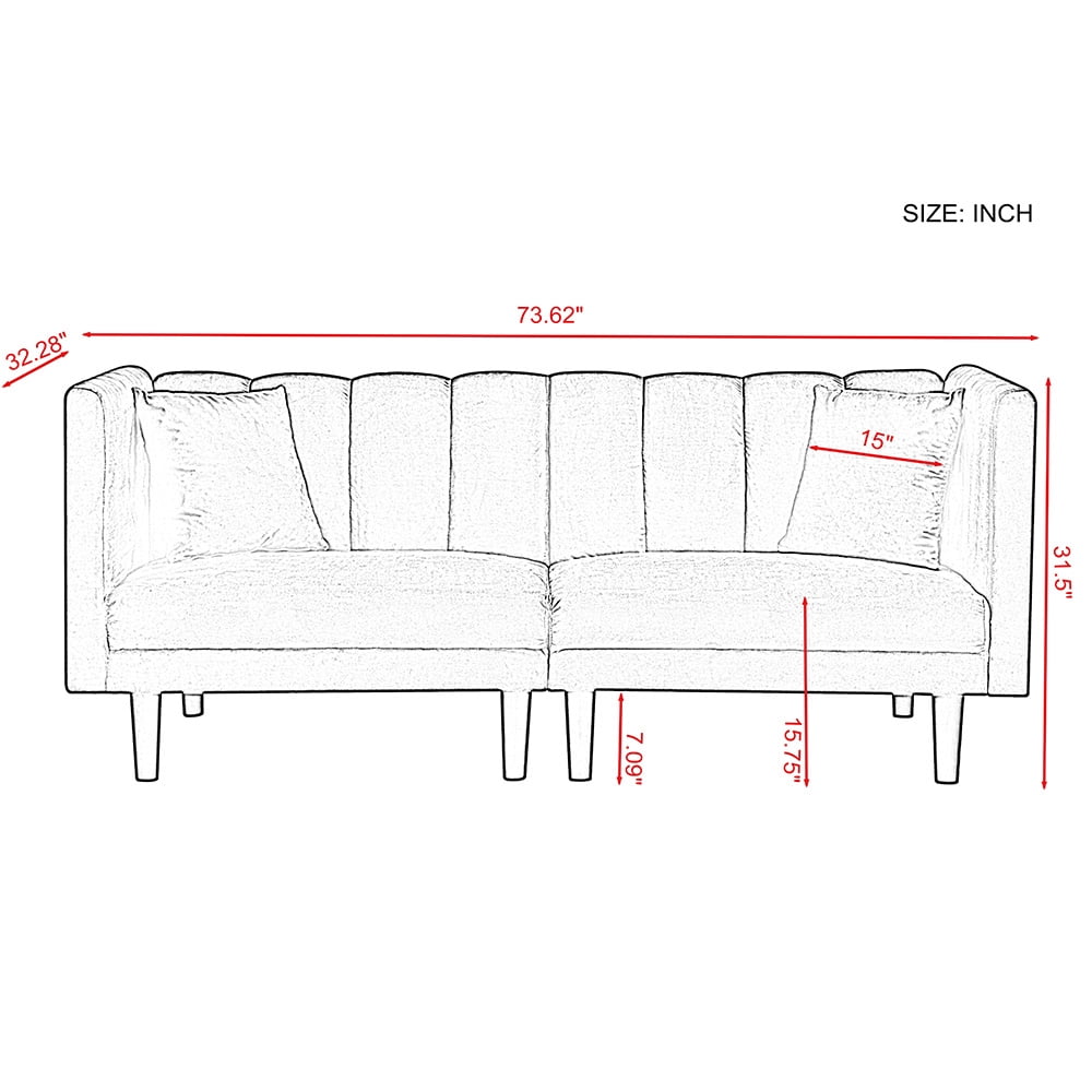 Kepooman Modern Sofa Sleeper Bed With 2 Pillows, White Kepooman Modern Sofa Sleeper Bed With 2 Pillows, White