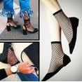 thumbnail image 2 of PENGXIANG 3Pairs Women Socks Fashion Women Bow Mesh Fish Net Short Sock Fishnet Ankle High Socks, 2 of 3