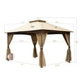 thumbnail image 2 of Domi Outdoor Living 10'x13'Patio Gazebo Outdoor Ventilation Double Roof Gazebo with Mosquito Netting for Patio,Lawn and Garden, Brown, 2 of 10