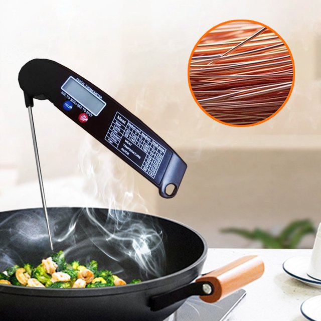Termómetro digital para alimentos Termómetro de sonda para barbacoa, termómetro de lectura instantánea para alimentos, para carne, agua y leche