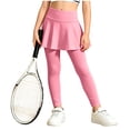 thumbnail image 5 of Pretxorve Kids Girls Pants Solid Yoga Skirted Stretchy Multi Color Casual Fall Bottoms Sizes 3-12Y, 5 of 5