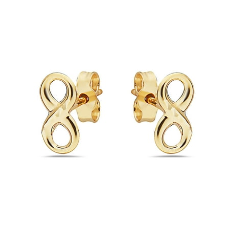 14k Gold Small Infinty Stud Earrings