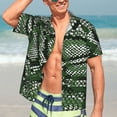 thumbnail image 5 of Yiaed Green Snakeskin Print Hawaiian Shirt for Men Short Sleeve Button Down Shirts Beach Shirts for Men-3X-Large, 5 of 5