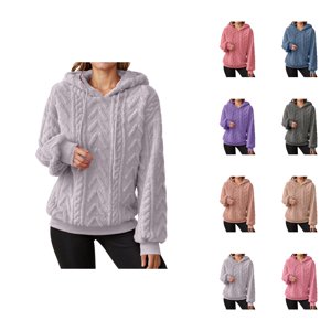 Chandails pour femmes 2025 manches longues Drop Epaule doublée Chandail à capuche Chandails à capuchon Femmes Pullover