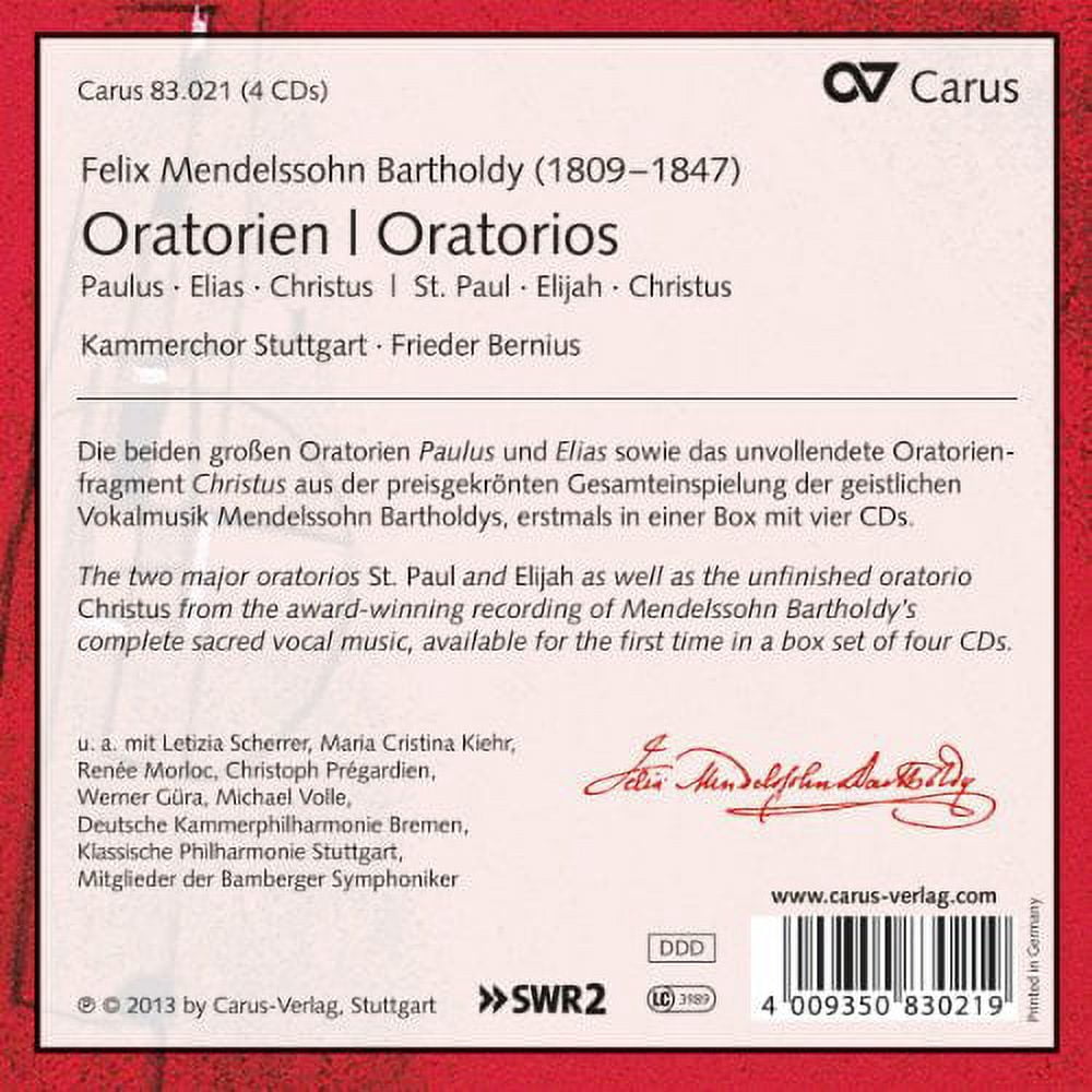 Kammerchor Stuttgart - Oratorios - Music & Performance - CD