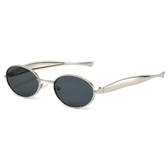 Gafas de Sol Retro Ovaladas SUNBSR con Montura Metálica Dorada UV400 para Mujer/Hombre