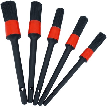 5PCS Car Detailing Brushes Cleaning Brush Set Cleaning Wheels Tire Interior Exterior Leather Air Vents Car Cleaning Kit Tools (Color : 5 PCS)