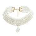 thumbnail image 1 of 1Pc Fashionable Necklace Woman Simulation Pearl Necklace Simple Neck Accessory, 1 of 9
