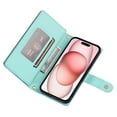 thumbnail image 4 of Allytechgroup Wallet Case for Apple iPhone 16 Plus, 9 Cards Holder + Zipper Pocket + Hand Wrist Shockproof Stand Flip Cover RFID Blocking Phone Case for Women Men, Mint, 4 of 7