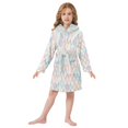 thumbnail image 6 of FORMRS Niños Bathrobe Unisex Hooded Robe Soft Plush Pajamas Sleepwear, Size 2-3T, Small Pink Pattern, 6 of 7