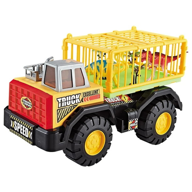 Camión de transporte de dinosaurios, vehículo de ingeniería, juguetes para niños de 3 a 12 años Amarillo