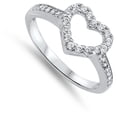thumbnail image 4 of White Cubic Zirconia Heart Love Cutout Ring .925 Sterling Silver Band Jewelry Female Male Size 10, 4 of 4