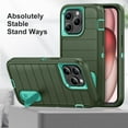 thumbnail image 5 of ELEHOLD for iPhone 13 Pro Hybrid Rugged Case with HD Screen Protector,Dual Layer Hard Protective Invisible Kickstand Non-Slip Drop-Proof Shockproof Anti-Scratches Heavy Duty Cover,Darkgreen+Mint, 5 of 7