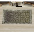 thumbnail image 1 of Ethnic Decorative Rug, Vintage Damask Grid of Medieval Style Cells and Swirling Folk Detailed Frame, Quality Carpet for Bedroom Dorm and Living Room, 6 Sizes, Avocado Green, by Ambesonne, 1 of 1