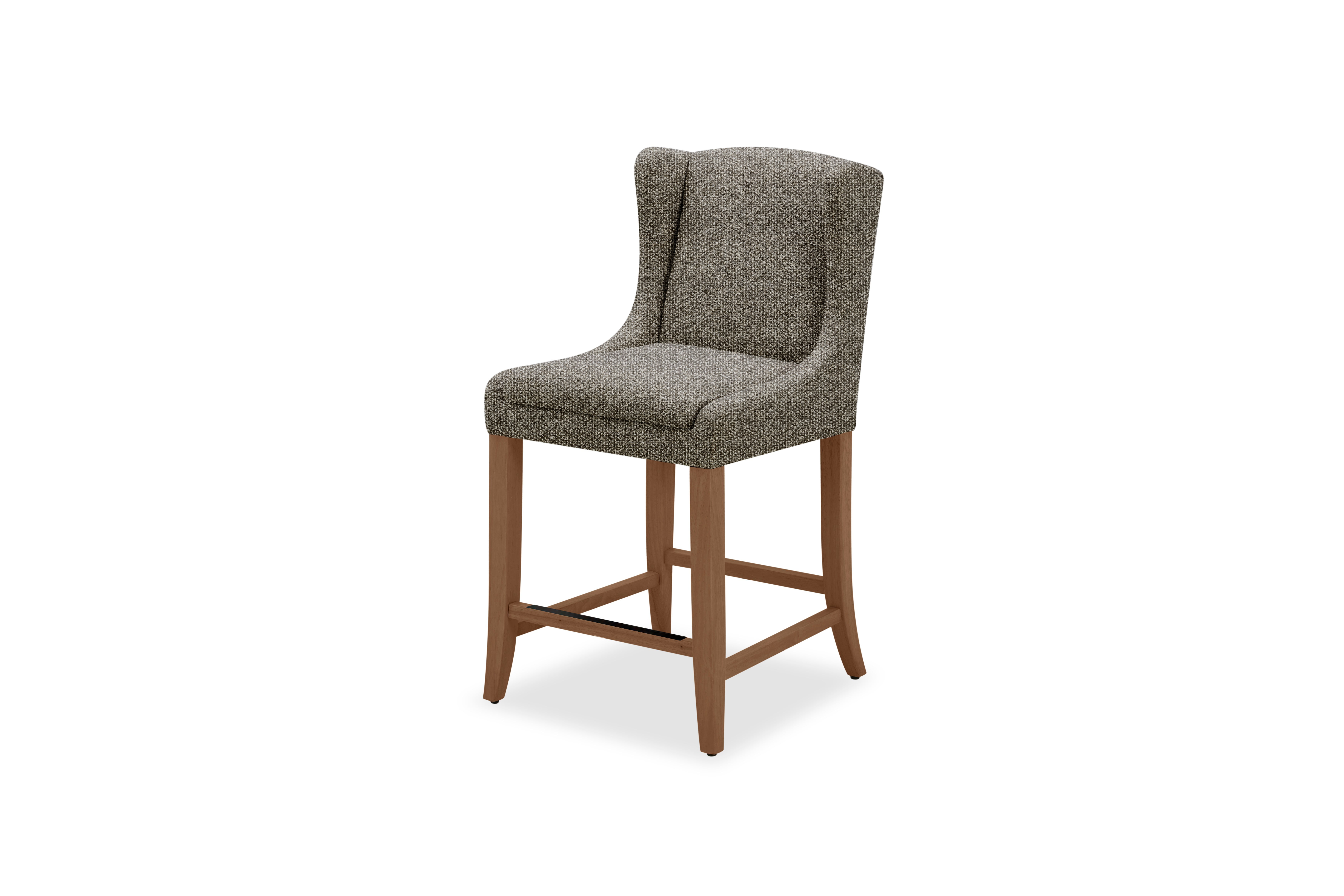 Better Homes & Gardens Windsor Upholstered Wingback Counter Stool, 2 Pack, Truffle Brown
