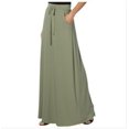 thumbnail image 3 of RUTAYY Women Casual Versatile Solid Color Drawstring Skirt Smocked Boho Pleated Skirts, 3 of 6