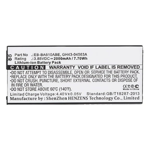 Batteries N Accessories BNA-WB-L3616 Cell Phone Battery - Li-Ion, 3.85V, 2000 mAh, Ultra High Capacity Battery - Replacement for Samsung EB-BA510ABE Battery
