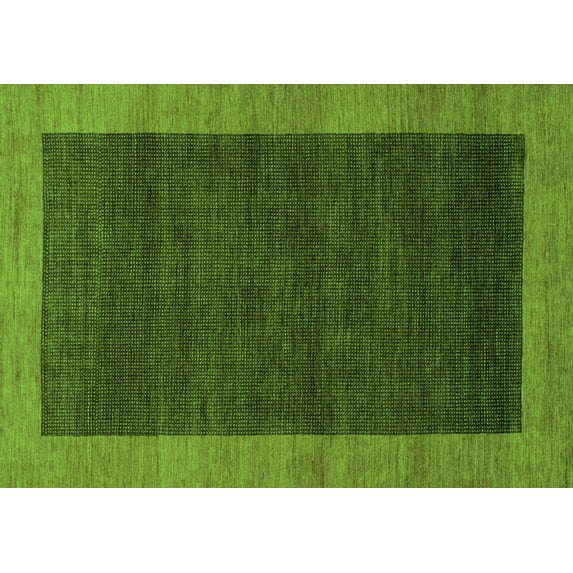 Ahgly Company Indoor Rectangle Abstract Green Modern Area Rugs, 2' x 3'