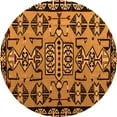 thumbnail image 1 of Ahgly Company Indoor Round Southwestern Orange Country Area Rugs, 7' Round, 1 of 4