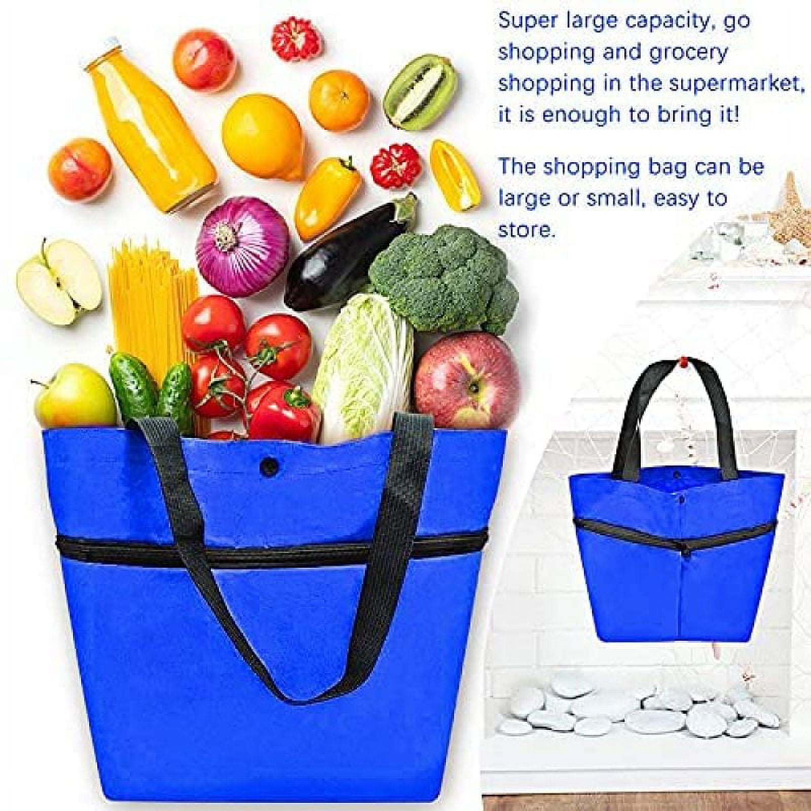 Foldable shopping trolley, collapsible two-stage zipper Foldable