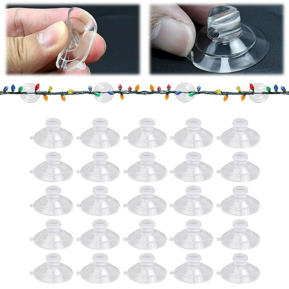Transparent Reusable Suction Cups for Window Hooks Cable Holders DIY Decorations 25 Pcs