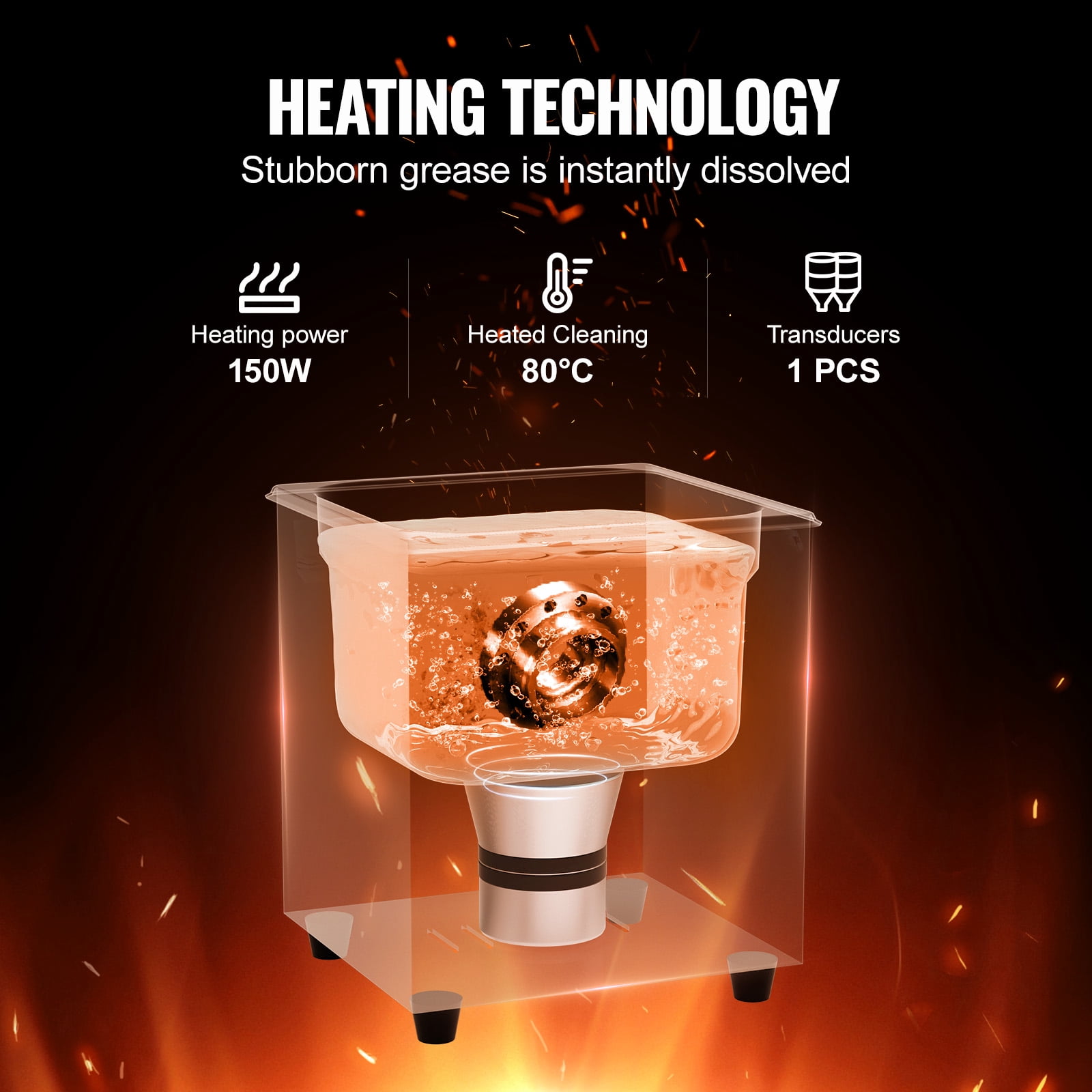 KFFKFF 2L Ultrasonic Cleaning Device, 60W Electronic Sonic Cleaner with Soft Setting & Enhanced Degassing, 40kHz Ultrasonic Cleaning Equipment with Heat & Timing Functions for Ornaments, Eyewear