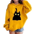 thumbnail image 2 of Hellosay Girls Halloween Hoodie Kitty Happy Funny Tops Pullover Vacation Hooded Sweatshirt Winter Holiday Clothes, 2 of 6