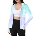 thumbnail image 4 of YUGYXL Womens Long Sleeve Sun Protection Shirts UPF 50 Rash Guards Cooling Hoodies with Mask Summer Long Sleeve Fishing Blouse M C Multicolor, 4 of 7