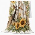 thumbnail image 2 of Three Goats Behind Rustic Fence Sunflowers Watercolor Farm, Cozy Friendship Quote Scene, Warm Flannel Blanket for Living Room and Reading Nook, Art Lovers Friendship Gift, Artistic Home Decor, 2 of 9