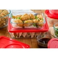 thumbnail image 3 of Pyrex 3-cup Rectangular Glass Food Storage Container with Red Lid, 3 of 7