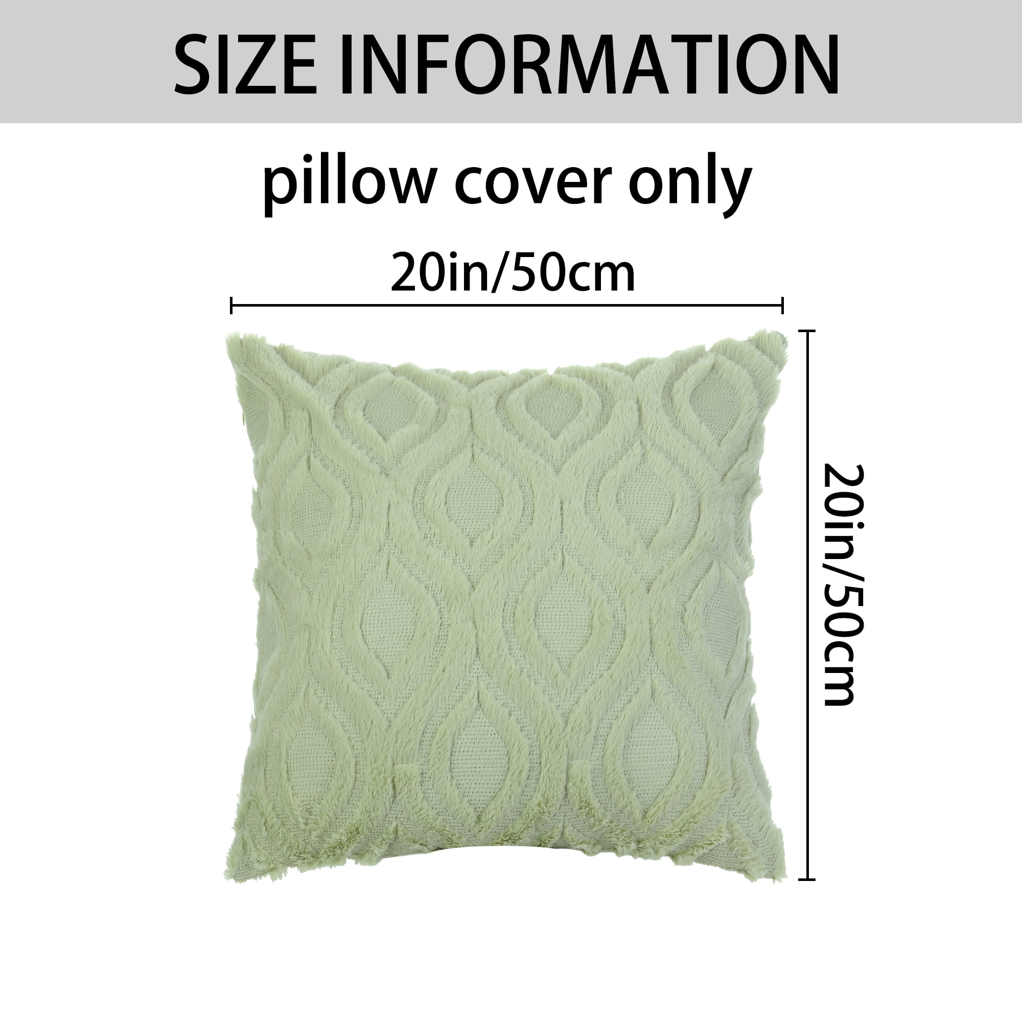 Unique Bargains 4 Pack Shaggy Plush Throw Pillow Covers Soft Couch Pillow Covers Set Green-2/Khaki-2 20" x 20"