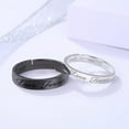 thumbnail image 4 of Matching Promise Rings for Couples Love Forever Wedding Bands Sets for Him and Her Black White Sterling Silver Plated Open Adjustable Stackable Ring Inspirational Jewelry Eternity Promise Engagement, 4 of 5
