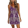 thumbnail image 2 of SMihono Robe d'Été pour Femmes Grande Taille Mode pour Femmes Couleur Unie Confortable Ample Sans Manches Décontractée Hauts Robe, 2 of 5