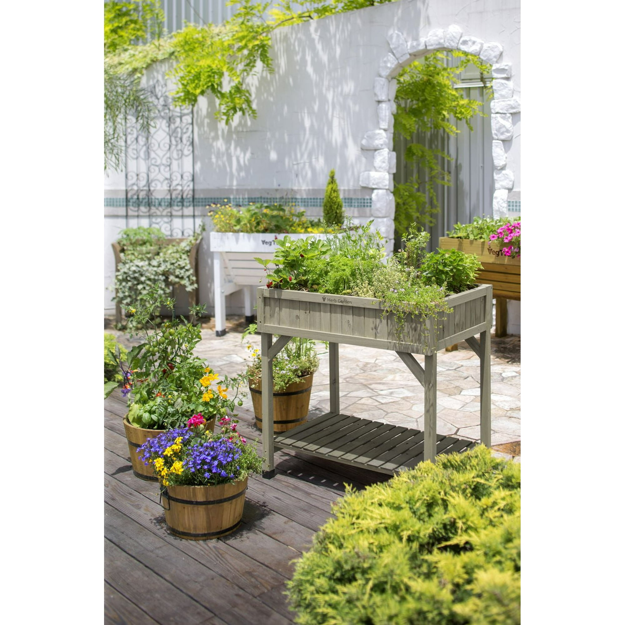 Lot De 2 Bacs à Fleurs En Fer Aubaho – Blancs, Style Antique – 70x35 Cm Et 63x30 Cm
