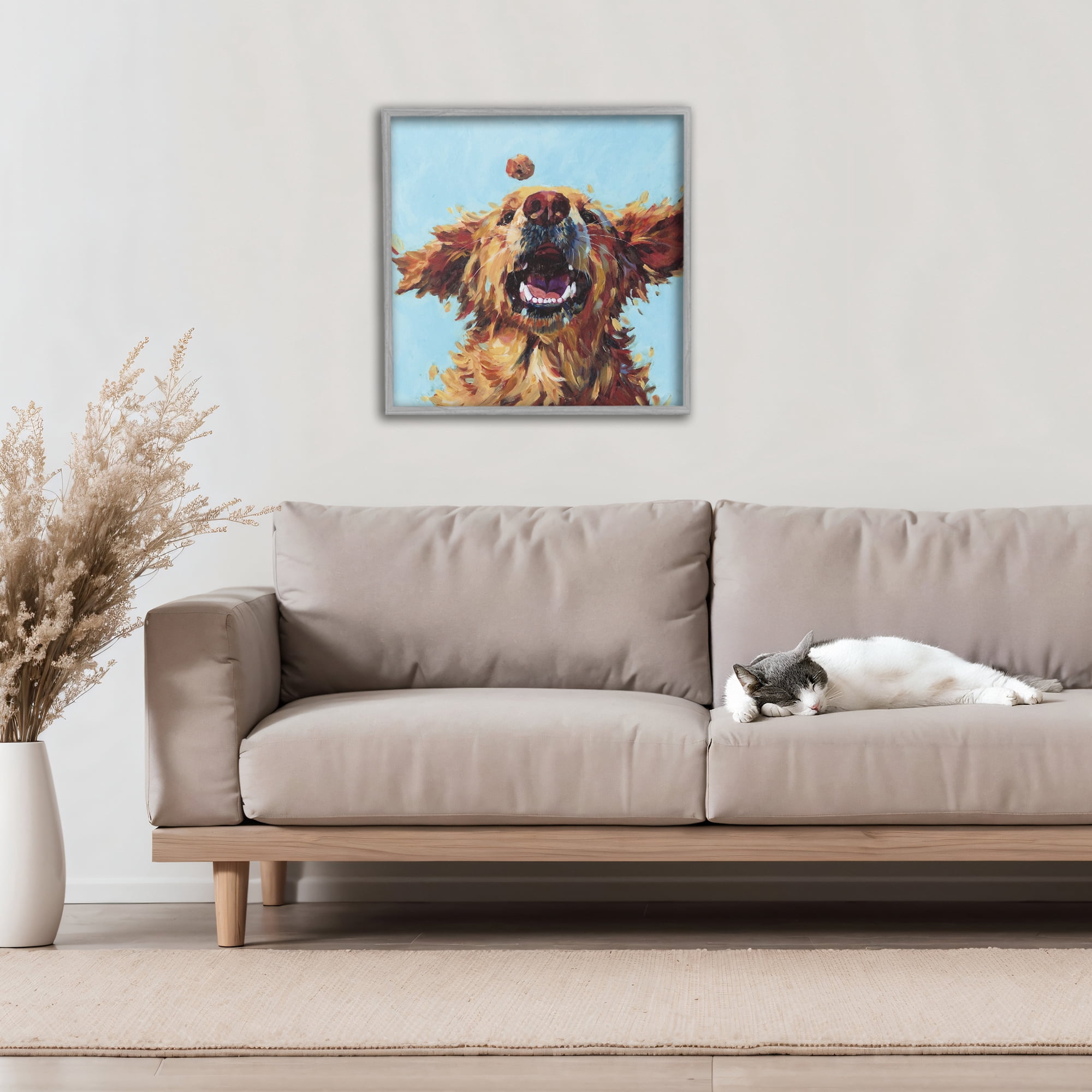 Stupell Industries Treato Loyal Dog Gray Framed Giclee Art, design by Studio Bautista