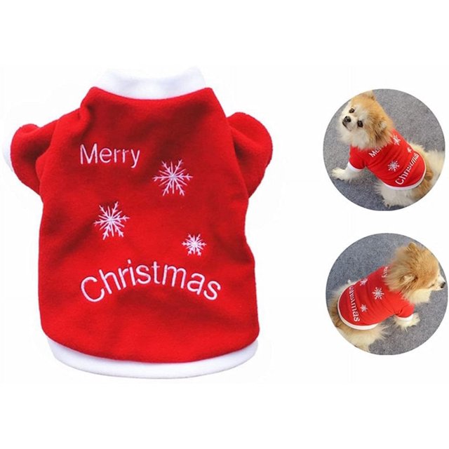 Ropa navideña para perros abrigo ropa para cachorros Navidad roja ropa para perros pequeños y medianos talla M