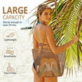 thumbnail image 5 of Livhil Large Beach Mesh Tote Bag, Foldable Beach Tote Bag Waterproof Sandproof for Beach Picnic Vacation (Kakhi), 5 of 10