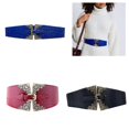 thumbnail image 2 of Girls Trendy Waist Belt PU Waistband Costume Underbust Wide Waist Body Jewelry for Party Jeans Belt Dress Chain White, 2 of 4