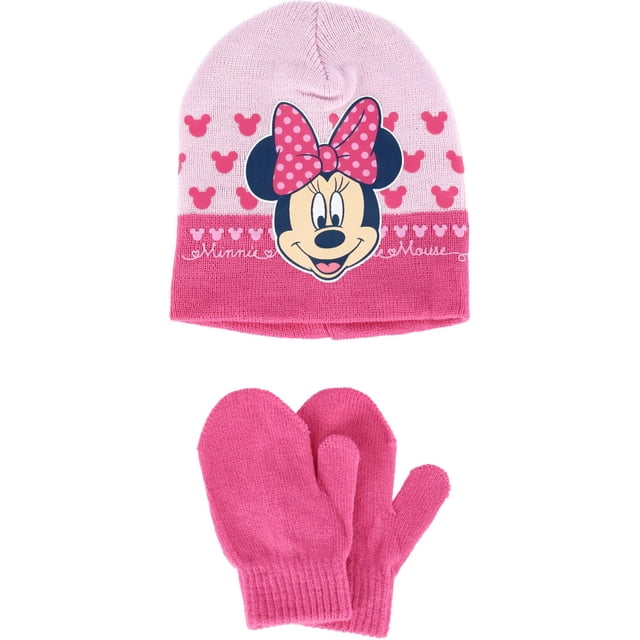 Textiel Trade Toddler Minnie Mouse Beanie Cap and Mitten Set