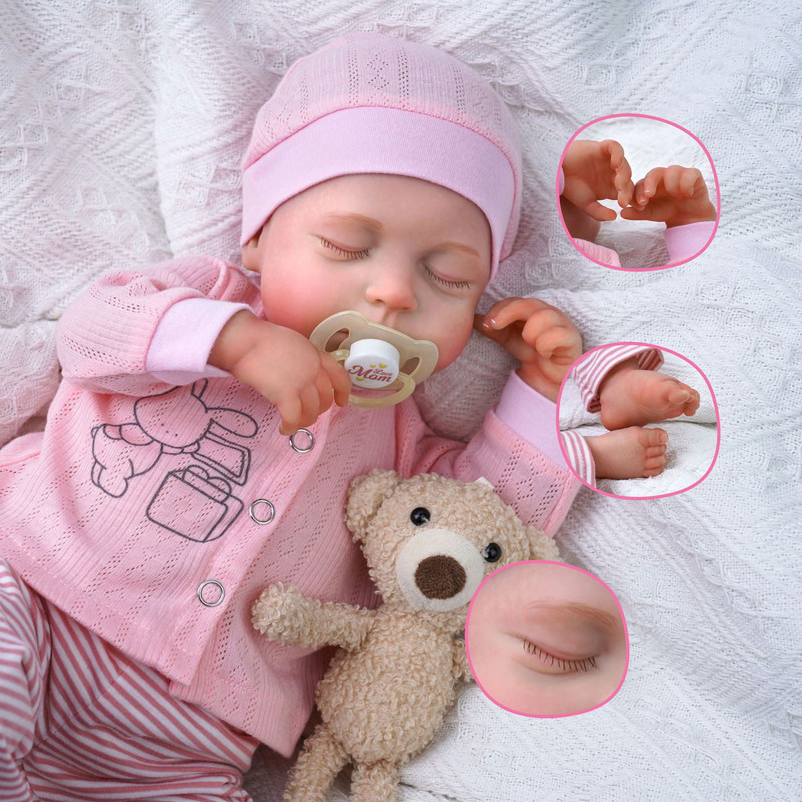 BABESIDE Reborn Baby Dolls, 20 inches Realistic Soft Cloth Body Baby Dolls Toy for Kids Age 3+
