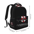 thumbnail image 2 of Mochila negra con símbolo de Resident Evil Corp. para hombre y mujer, mochila para portátil, para trabajo, negocios, viajes, mochila informal para la escuela, mochila para estudiantes universitarios,, 2 of 5
